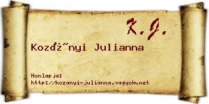 Kozányi Julianna névjegykártya