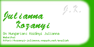 julianna kozanyi business card